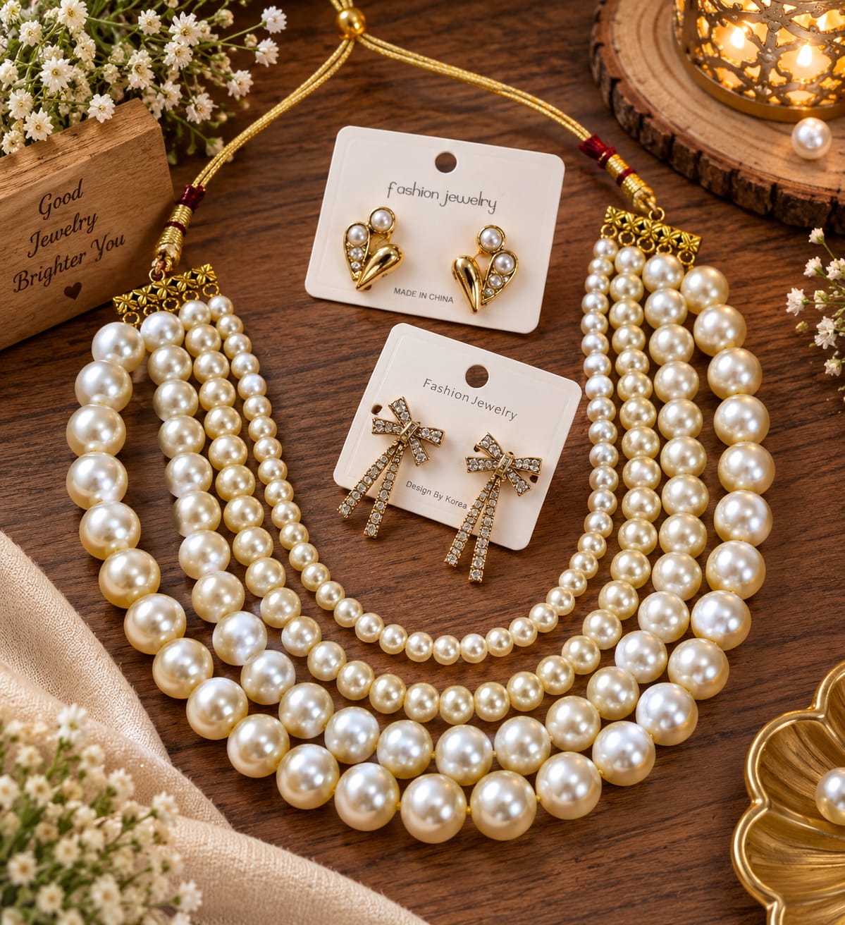 Pearl choker and stud combo design 07