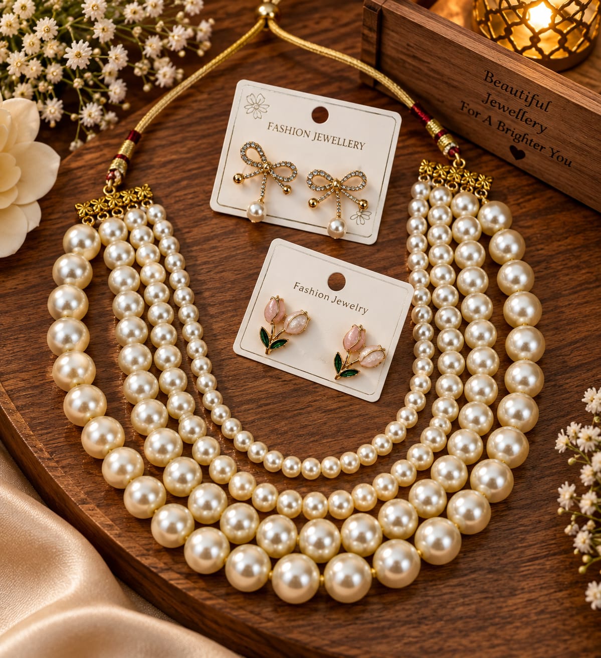 Pearl choker and stud combo design 08