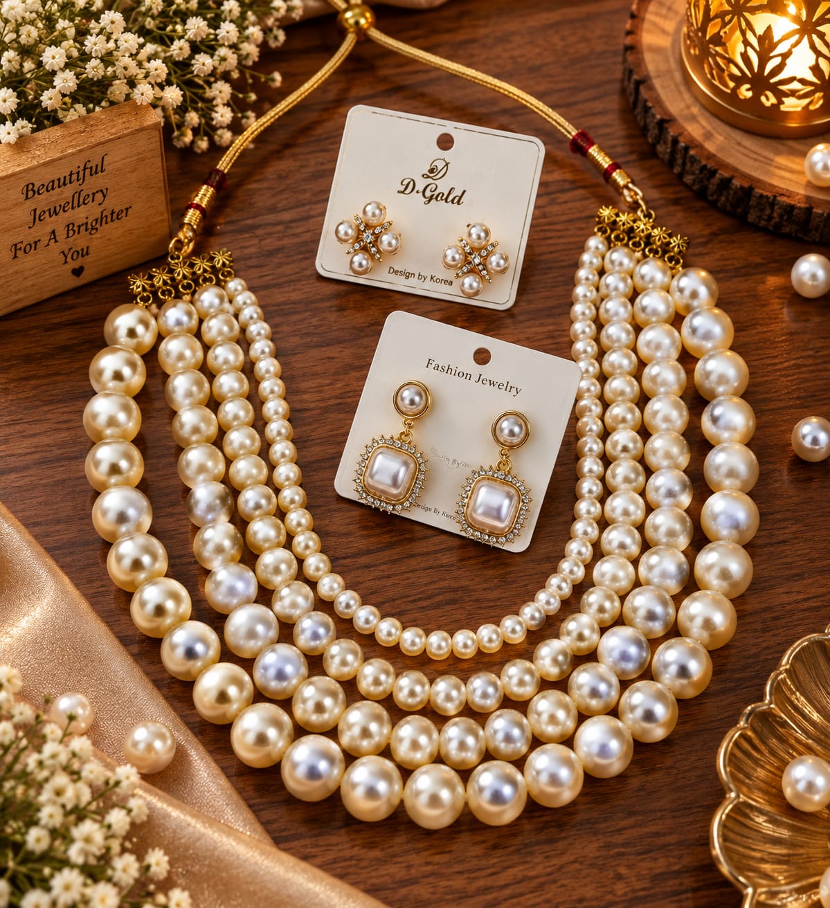 Pearl choker and stud combo design 16