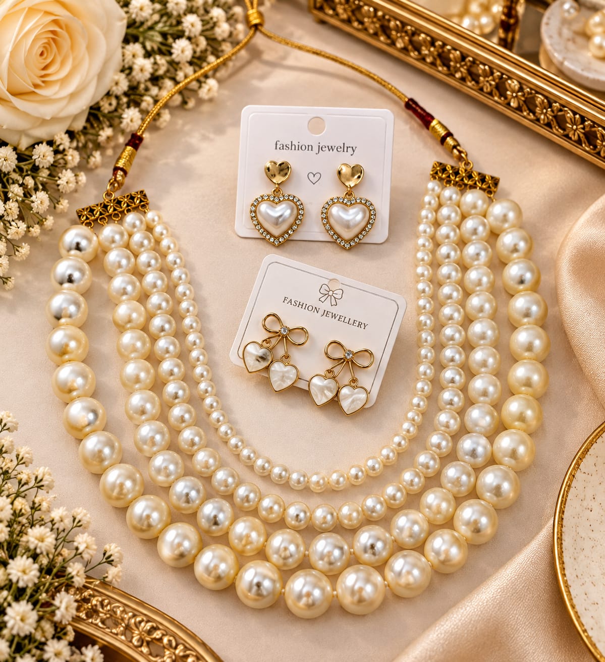 Pearl choker and stud combo design 14