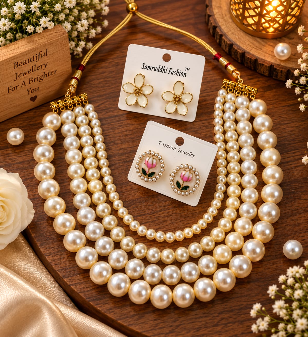 Pearl choker and stud combo design 09