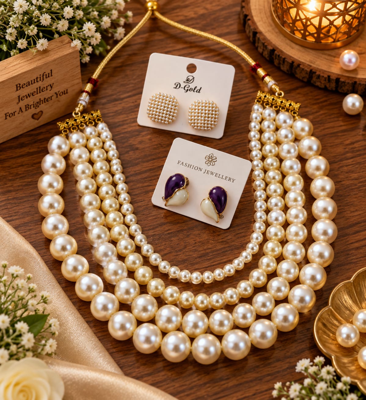 Pearl choker and stud combo design 06